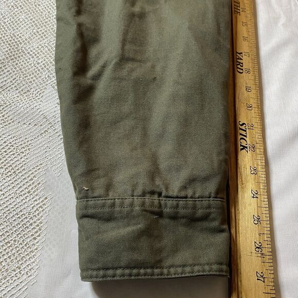 BRAZOS WORK FORCE Jacket Green Twill Flannel Lined Snap Outdoor Mens 2XL XXL - Picture 7 of 12